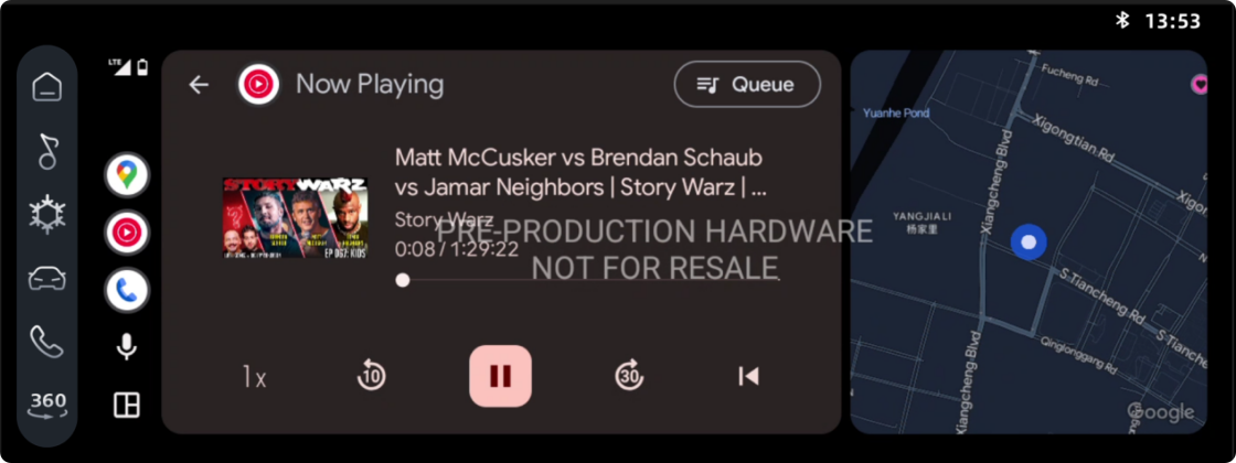 Music, Podcasts and Radio apps are available