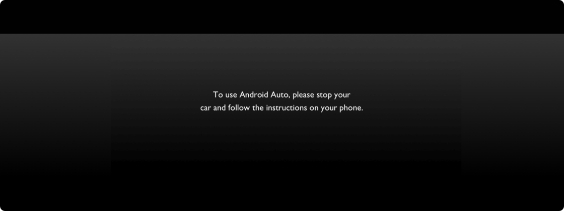 To use android auto, please stop your car and follow the instructions on your phone