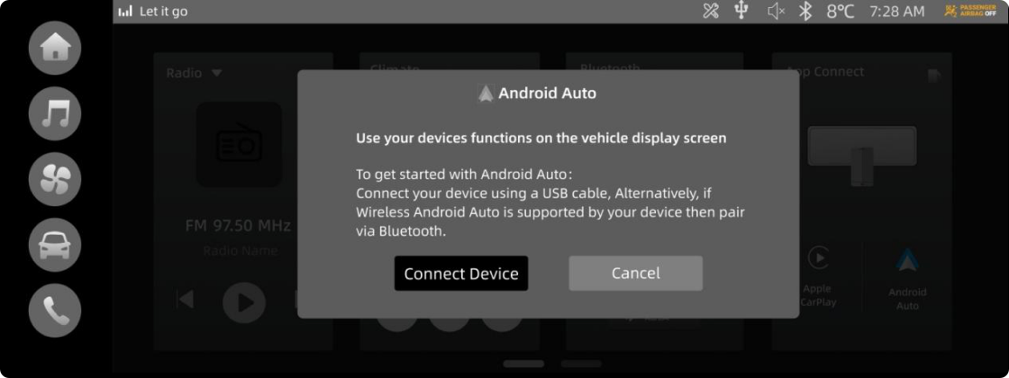 Click the [Connect Device] button in the pop-up window