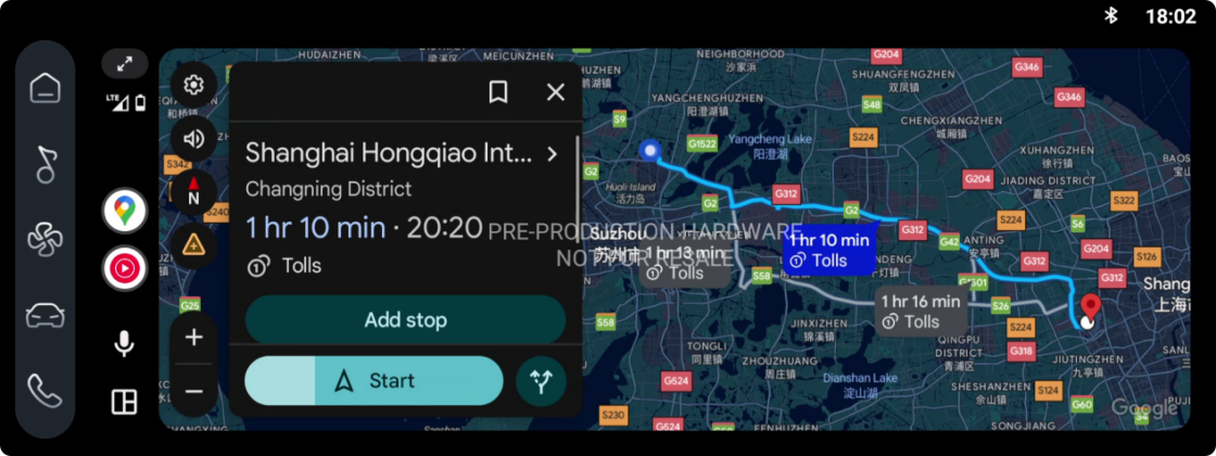 enter a destination, select your route and go
