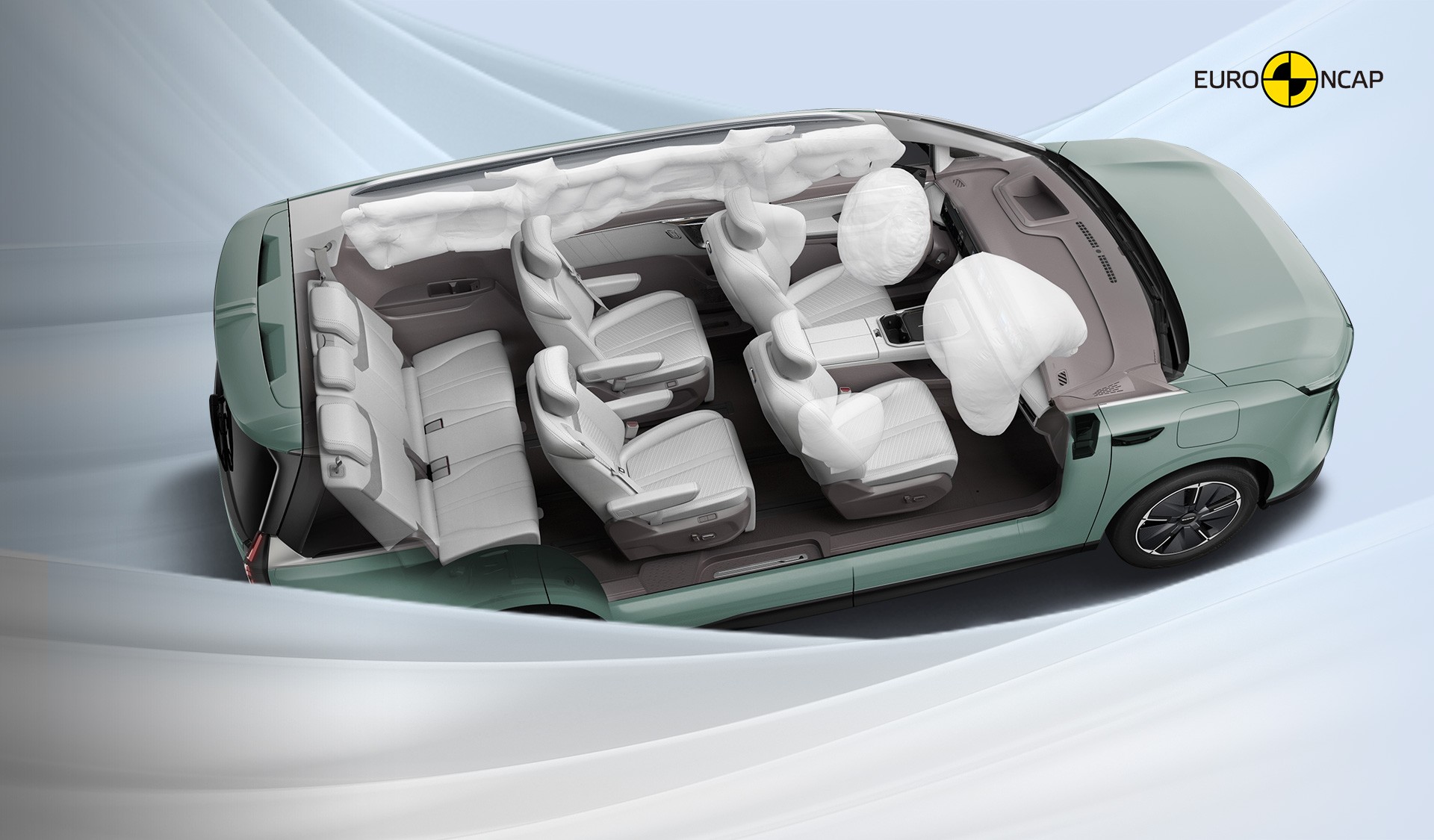 MAXUS MIFA 7 safety: 7 airbags and extended 2.9m side curtain airbags